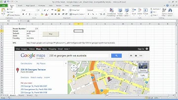 Excel Tips - Tip#57:  Integrating Google Maps into Excel