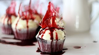 Bloody Broken Glass Cupcake Recipe + Fake Blood Recipe | Halloween Recipe