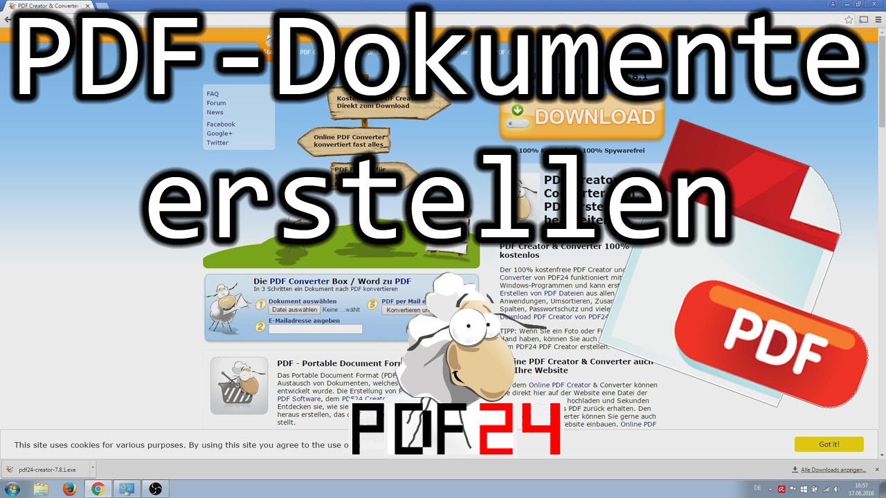 Pdf Dokumente Aus Allen Anwendungen Heraus Erstellen Mit Dem Pdf24 Creator Youtube