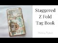 STAGGERED Z FOLD TAG BOOK with POCKETS, TUCK AND FLIP OUT | TUTORIAL