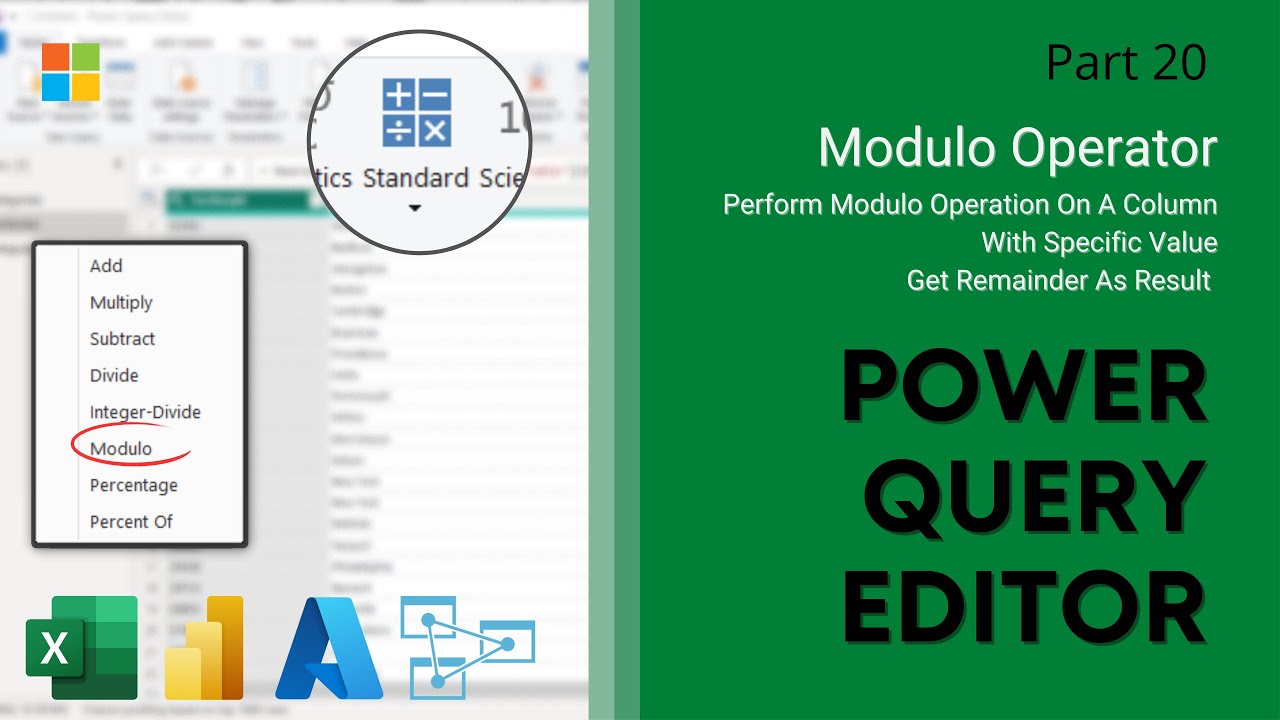 20. Modulo Transformation | Power Query Editor - YouTube