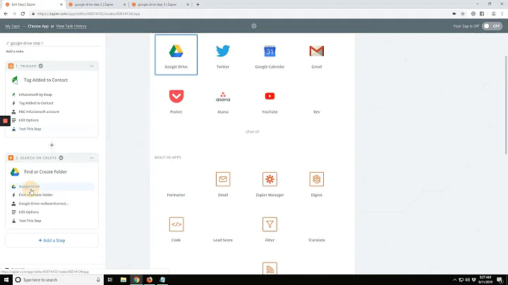 How to automatically create a Google Drive folder from an Infusionsoft contact through Zapier
