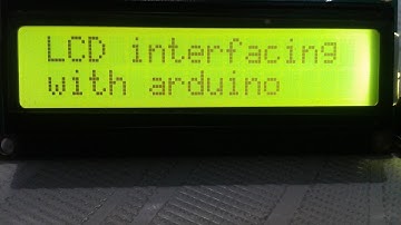 LCD Interfacing with arduino