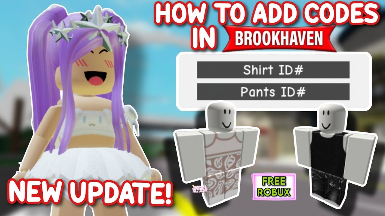 Roblox Brookhaven 🏡RP HOW TO ADD SHIRT IDs and PANTS IDs (All Codes) 
