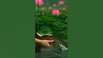 Giữa mưa thả cá vào đầm sen như chạm tới lòng thiện 🐟🌧️ #ThảCáĐầmSen #CảnhĐẹpMưa #YoutubeShorts