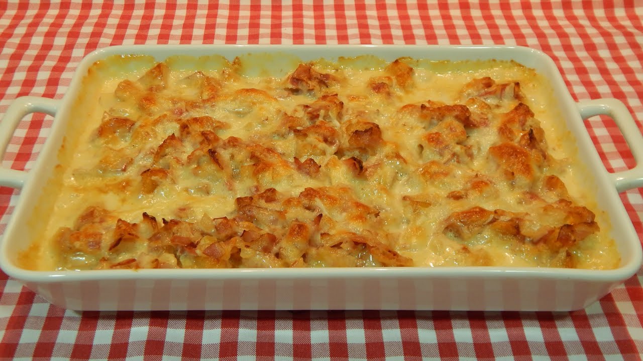 Receta de patatas a la crema con beicon