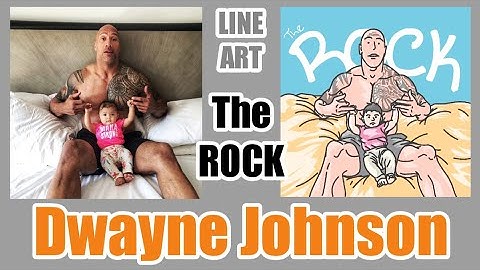 Dwayne The Rock Johnson | SIMPLE LINE ART | speed drawing