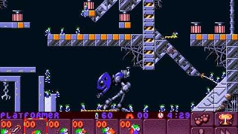 DOS Lemmings 2: The Tribes Space 9 Inside The Steel Box