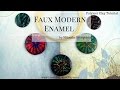 Faux Modern Enamel [Polymer Clay Video Tutorial] using chalk pastels and stencils