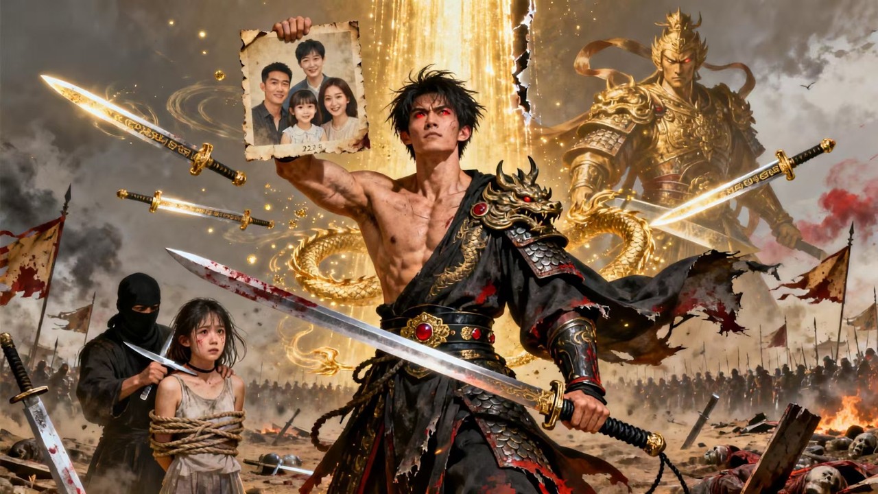 Sozinho contra milhões. Vendo a vergonha da família, ergueu a espada, rasgou o céu e matou traidores