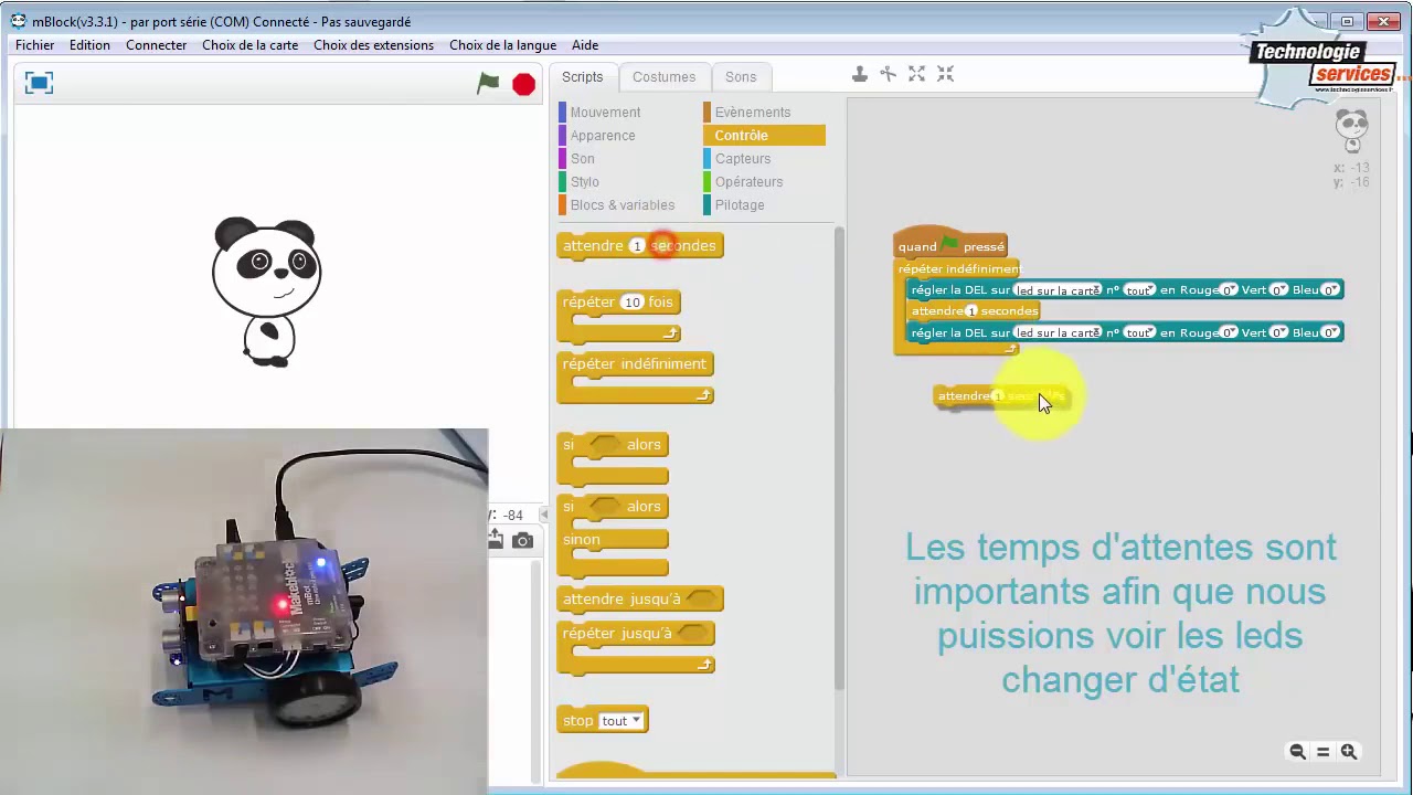 Utiliser le mode Connecté du robot mBot dans mBlock - YouTube