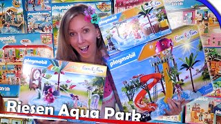 Mega Playmobil Aqua Park mit Rutschen und ganz viel Wasser  70609, 70610, 70611  Unboxing deutsch