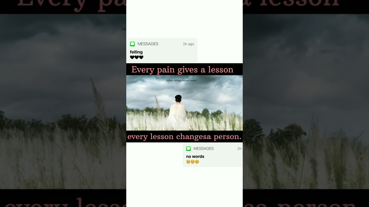 Every pain gives alesson and everylesson changesa person.