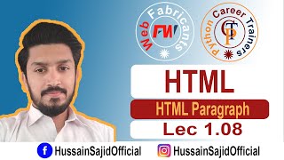 Lec 1.08 | HTML Paragraph | Web Development with php  Hussain Sajid