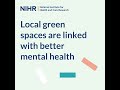 Local green spaces are linked with better mental health