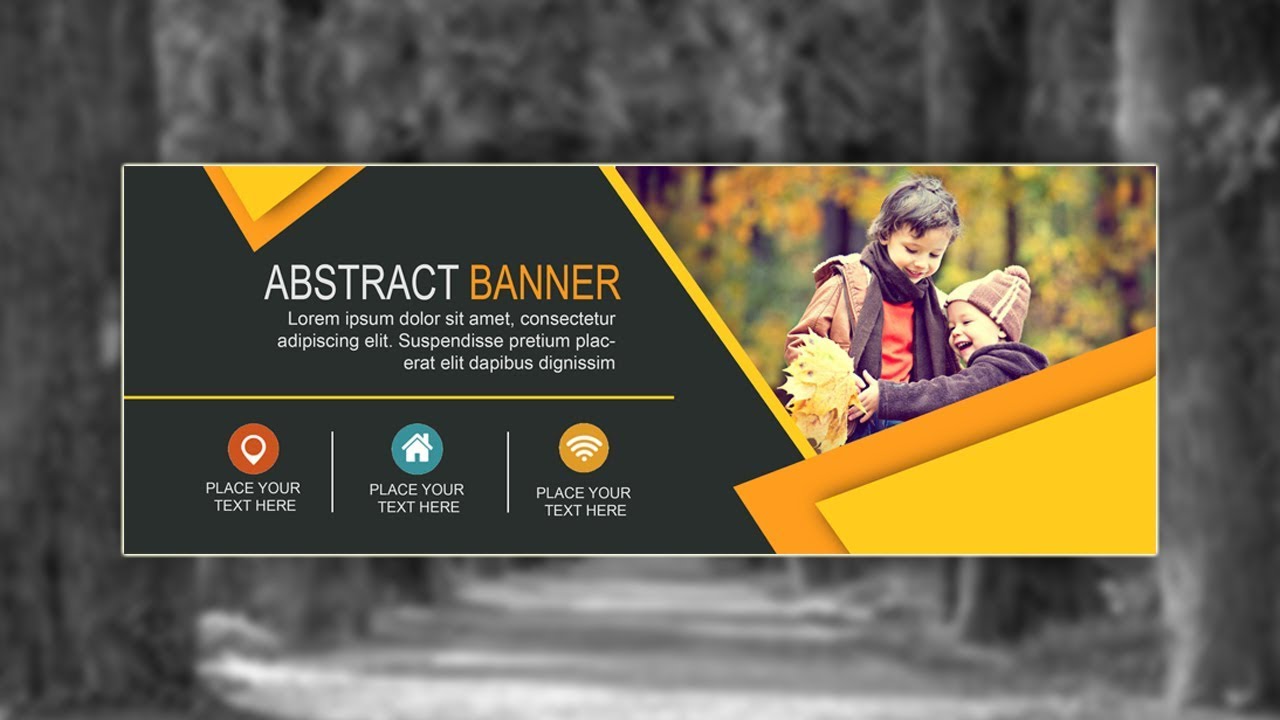  Cara  membuat  Banner dengan  photoshop  Abstract Banner 