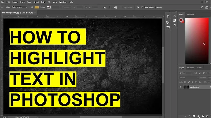 How to highlight text in photoshop