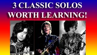 3 CLASSIC GUITAR SOLOS WORTH LEARNING! #bluesguitarlessons #page #clapton #fogerty