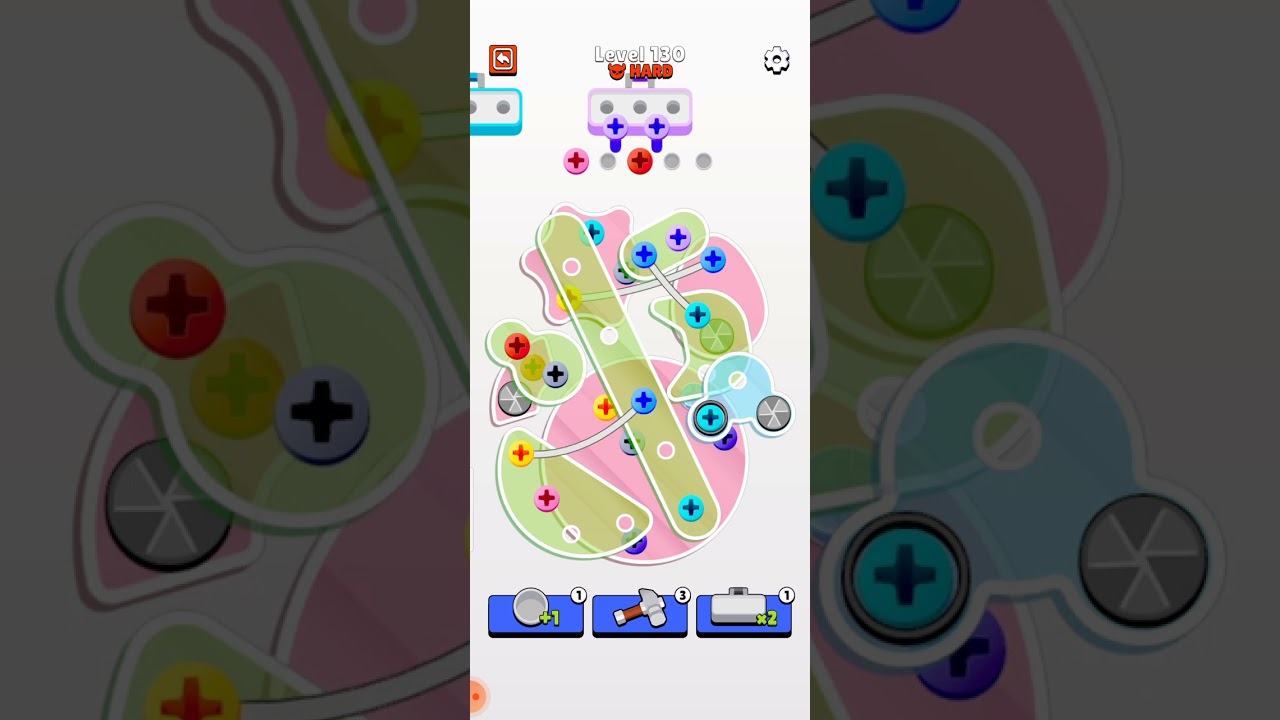 Screw Jam Level 130 Solution Walkthrough