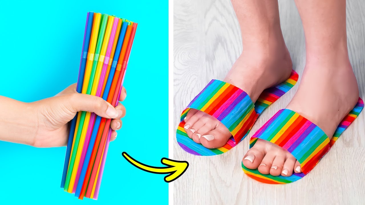 DIY RAINBOW FLIP FLOPS | Cheap Yet Impressive Clothes, Shoes, Accessories And Fashion Tips