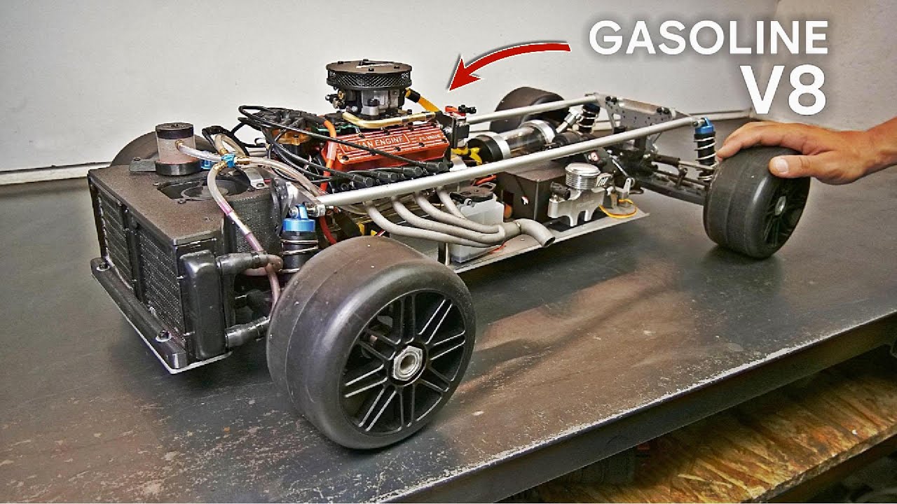 NEW V8 Engine for the 1/5 Scale RC Car & TEST! - YouTube