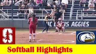 #5 Stanford vs UC Davis Softball Game 2 Highlights, April 17 2024