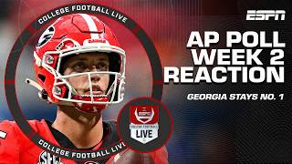 WEEK 2 AP POLL REACTION 📈 Georgia HOLDS STRONG at No. 1 😤 FSU FALLS OUT 👀 | College Football Live