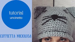 CUFFIETTA GATTO AD UNCINETTO - YouTube
