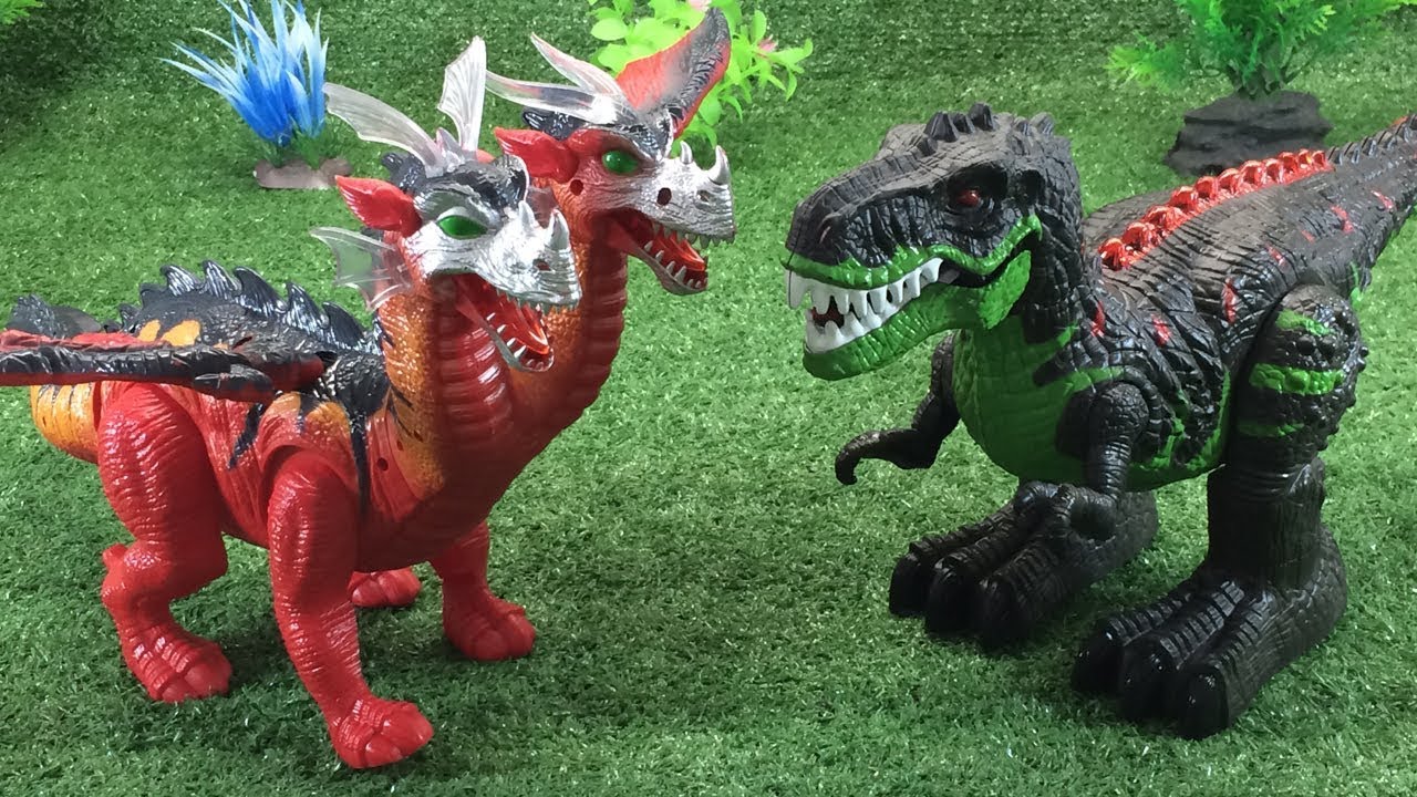 Dinosaur fight Kingpes children's toys YouTube