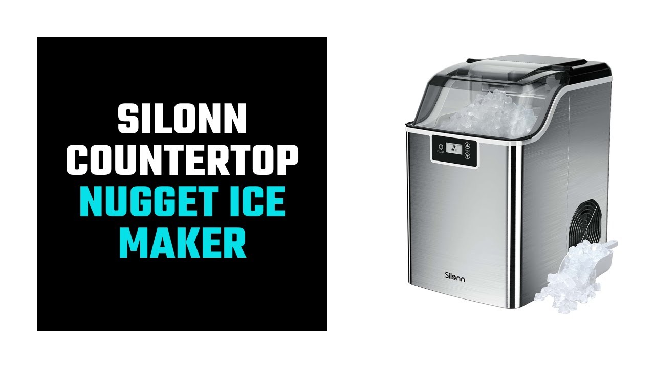 Silonn SLIM08 Portable Countertop Nugget Ice Maker W Self Cleaning Function