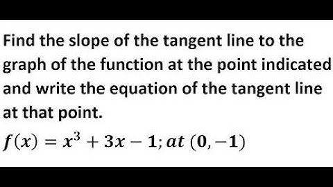 Finding the Slope of a Tangent Line - Example 1
