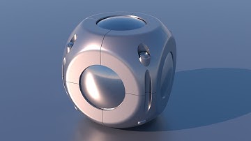 Hard surface N°7-"Ball inside Box" in MODO foundry-Subdivion & Meshfusion
