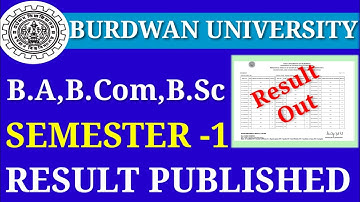Burdwan University sem-1 result published/ B.A, B.Sc, B.Com