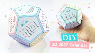 DIY 2022 Calendar | 3D Paper Desk Calendar | Free Printable Papercraft