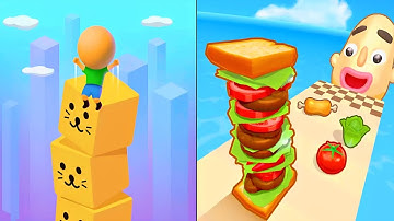 Cube Surfer! vs Sandwich Runner - All Levels Speed Run Gameplay Android iOS Ep1