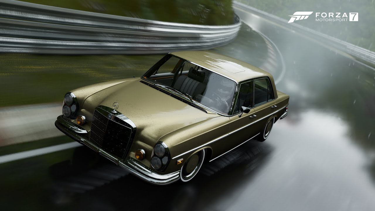 1972 Mercedes Benz 300 SEL around the Nurburgring with wet lap