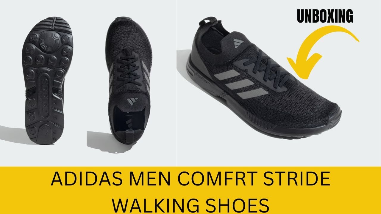 Adidas Men Comfrt Stride Walking Shoes Unboxing | Adidas Sports Shoes for Men | Black Walking Shoes
