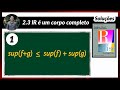 Análise Real | Soluções - 2.3.1 | sup(f+g) ≤ sup(f) + sup(g)