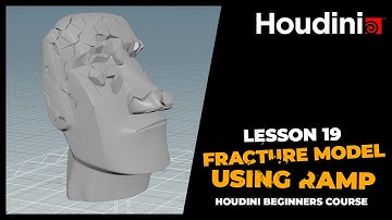Lesson 19 | Fracture model using Ramp | Voronoi fracture | Houdini Beginners course | English