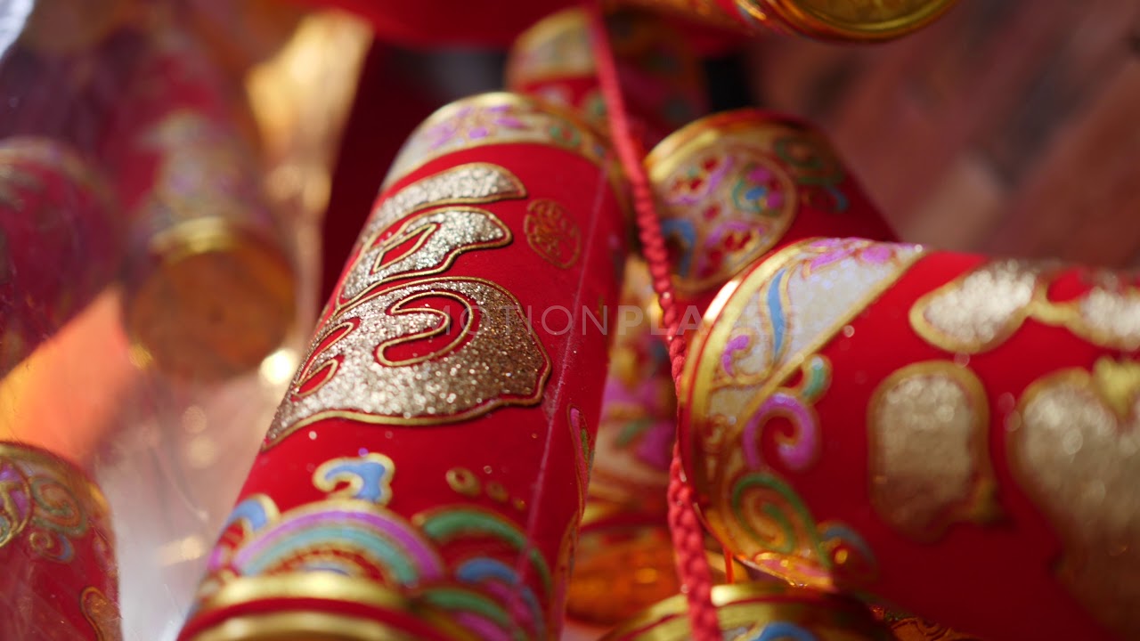 Chinese New Year Hanging Firecrackers Stock Footage - YouTube