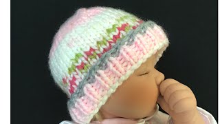 CHUNKY KNIT BABY HAT 0-24 MONTHS, PREMIER BLOOM CHUNKY YARN BABY HAT, KNITTING FOR BABY
