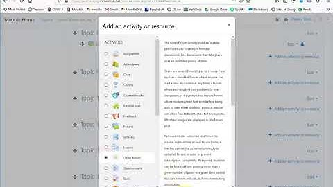 Difference between Forum and Open Forum in Moodle 3 8