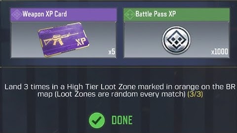 Call Of Duty Mobile Land 3 times in a High Tier Loot Zone marked in orange on the BR map  Complete
