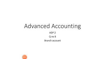 Branch Account  Q # 08 Advanced Accounting
