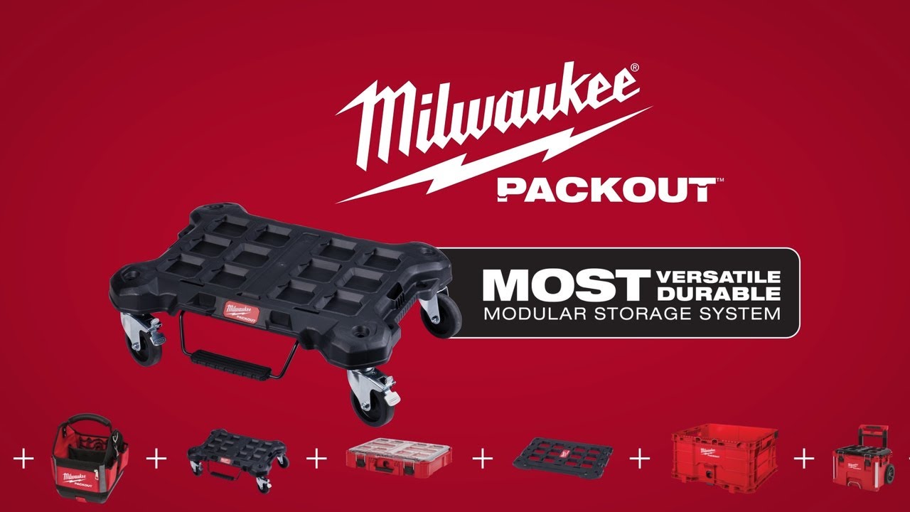 Black Multi-Purpose Utility Cart x 18 in Milwaukee PACKOUT Dolly 24 in 