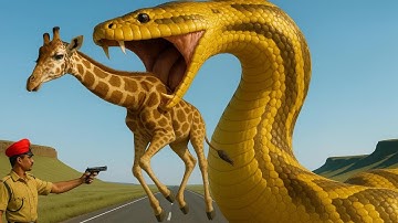 Brave Heroes Rescue Giraffe from Giant Python Attack