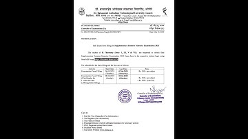 DBATU University - Exam form filling for supplementary Summer Semester Examination 2025