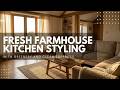 Fresh Farmhouse Kitchen Styling with Greenery and Clean Surfaces
