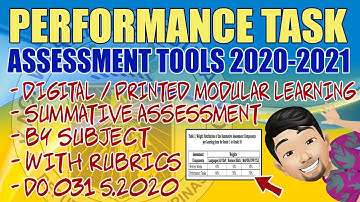 PERFORMANCE TASK ASSESSMENT TOOLS BY SUBJECT for SY 2020-2021 I How to Rate Learner