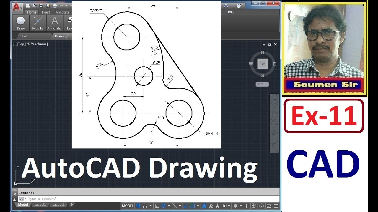 AutoCAD Drawing for Beginners Students || AutoCAD practice drawings ...